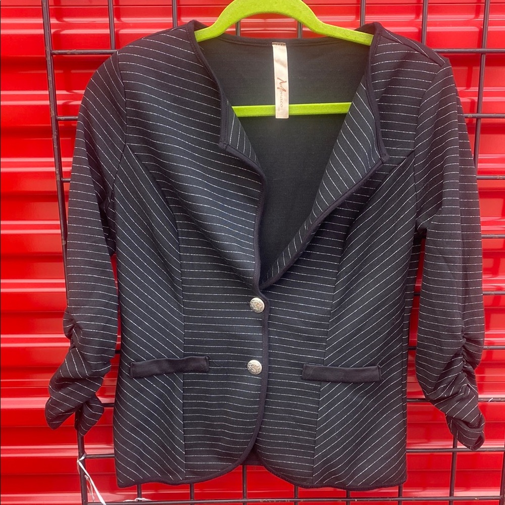 Black Striped Women's Blazer